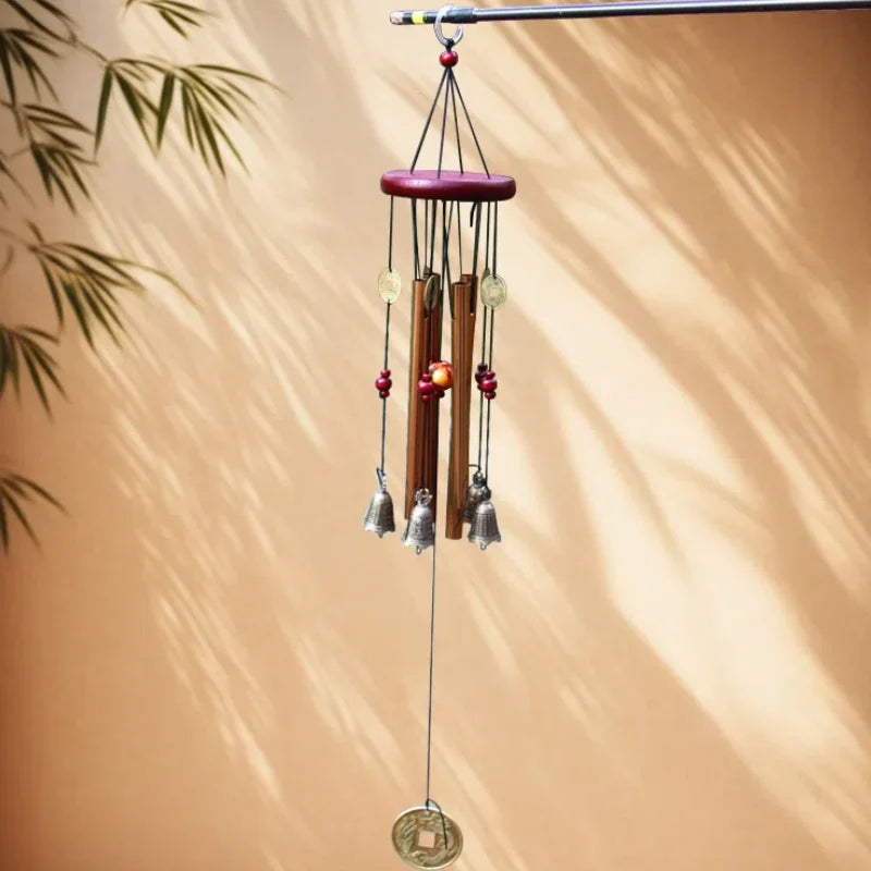 FortuneChime | Grande carillon en métal avec tubes sonores | Bois & Métal | Pour le jardin & la maison