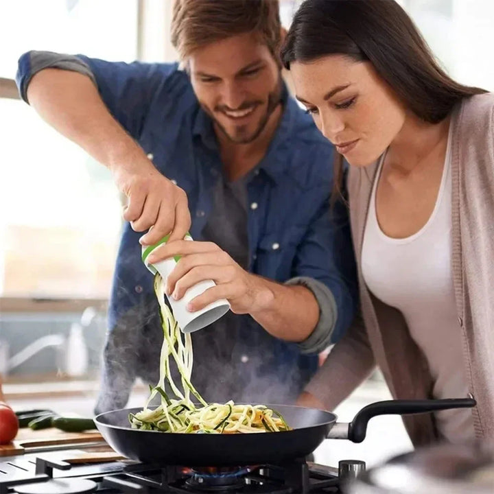 VeggiTwist Spiralschneider | Pour légumes & fromage | Manuel & compact | Acier inoxydable & plastique sans BPA