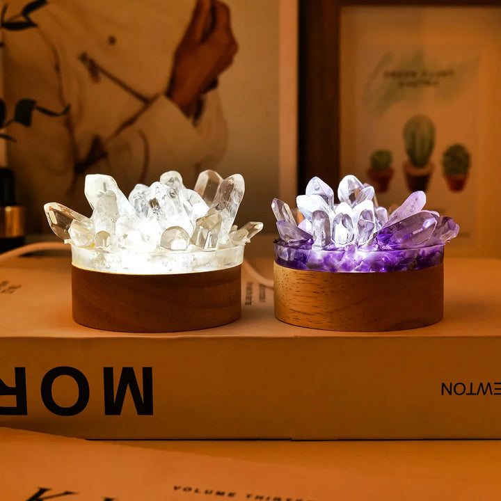 Lampe en cristal de pierre naturelle | Fait main | Décoration Feng Shui & Bien-être | 150–200 g