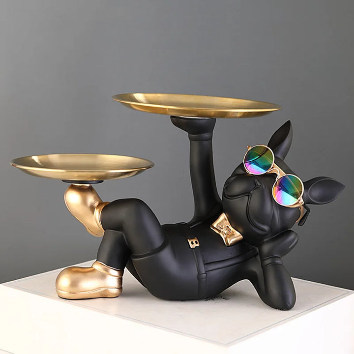 Figurine décorative Bulldog Bravetto UrbanBulldog | Sculpture de Bulldog cool en résine | 33×19,5×20 cm | Accessoire de maison & idée cadeau pour les amoureux des chiens