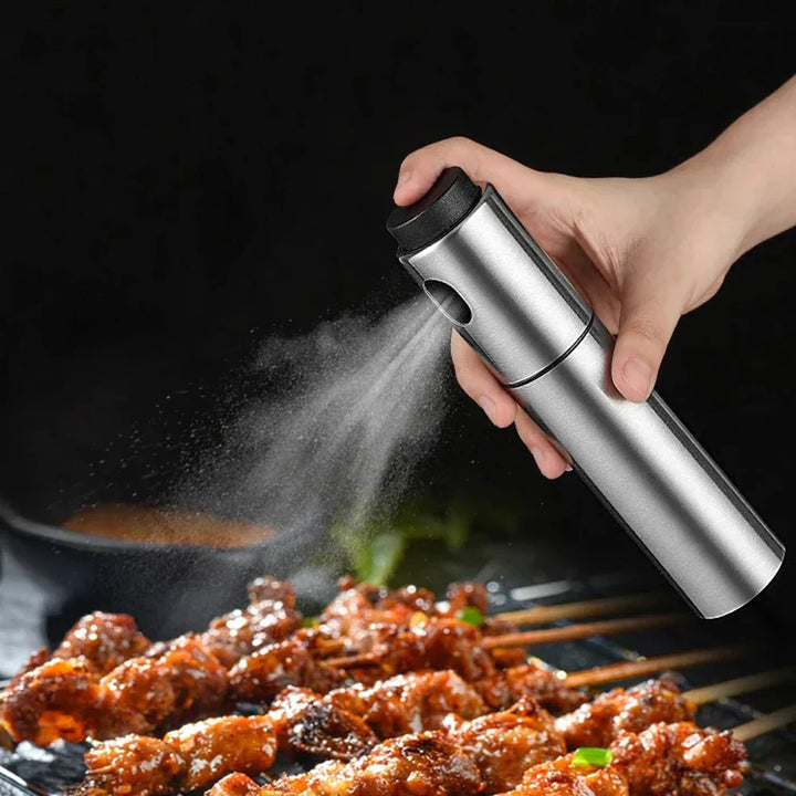 Pulvérisateur d'huile CULINARA FineMist | Flacon pulvérisateur en acier inoxydable de 100 ml | Pour huile, vinaigre & BBQ | Rechargeable & dosage fin