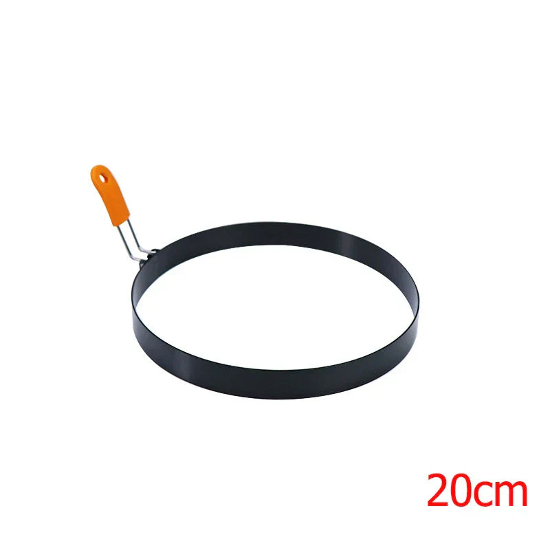 Cookova Moule à œufs et pancakes en silicone avec poignée en acier inoxydable | Antiadhésif & Résistant à la chaleur | Pour œufs, pancakes & plus | Ø environ 9 cm