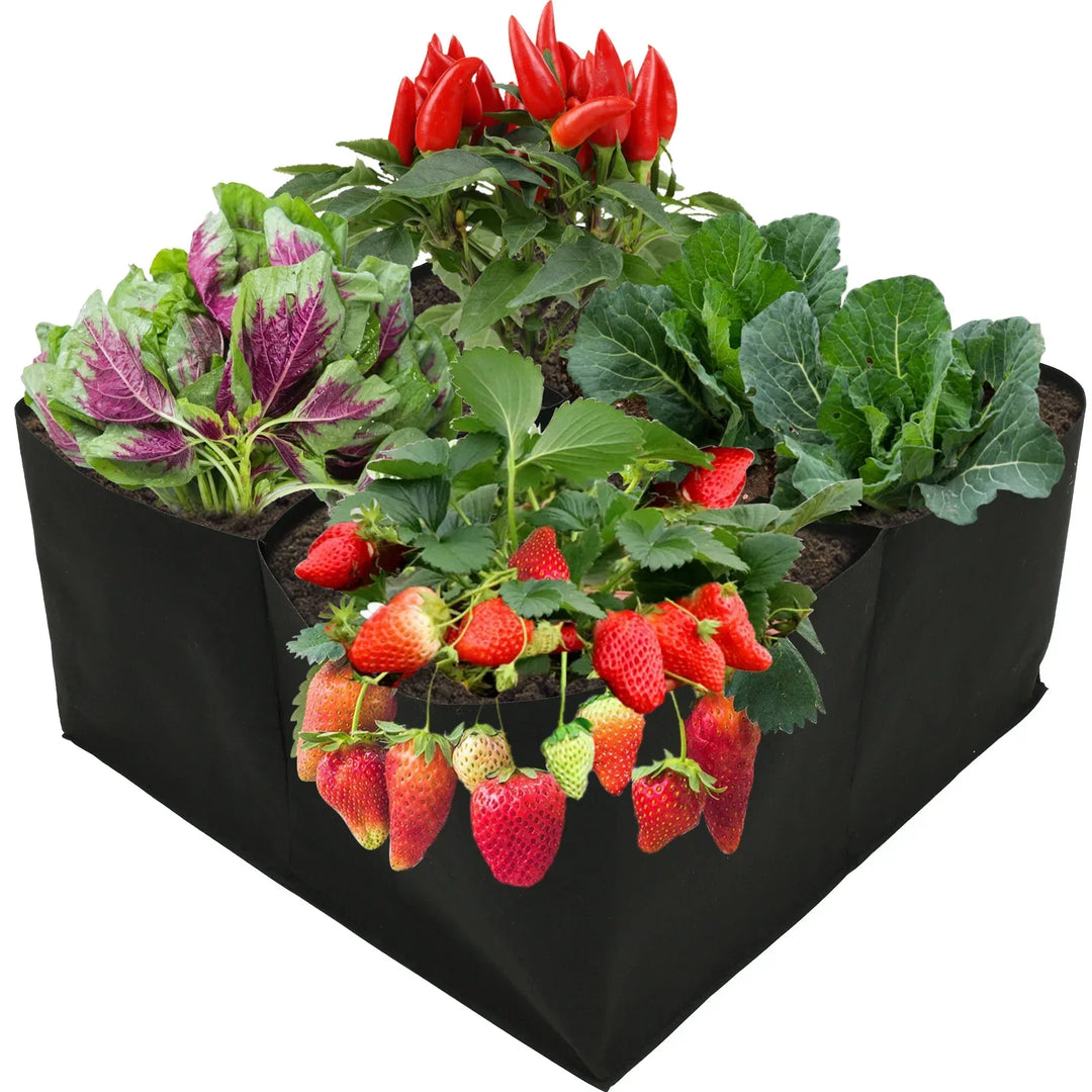 Sac de plantation FlextoGrow | Jardin surélevé en feutre avec 4/8 compartiments | Portable & respirant | Pour légumes, herbes & fleurs