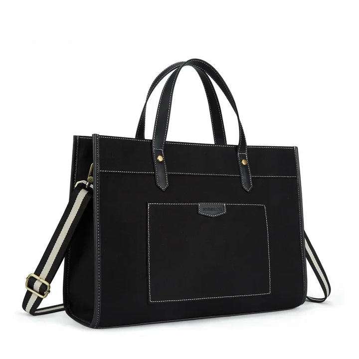 Sac à dos en toile Tascana pour ordinateurs portables femmes 15,6 pouces | Grand sac à bandoulière avec compartiments pour bureau, université et voyages | Sac à main élégant avec bandoulière et compartiment pour ordinateur portable