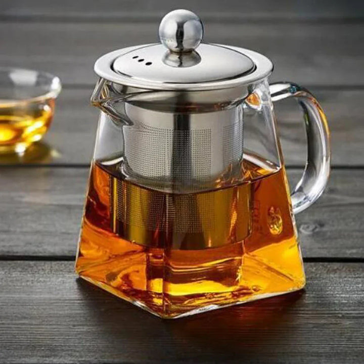 Teavora Théière en verre avec filtre en acier inoxydable | Résistante à la chaleur & Lavable au lave-vaisselle | Pour thé en vrac & fleurs de thé | 550/750/950 ml