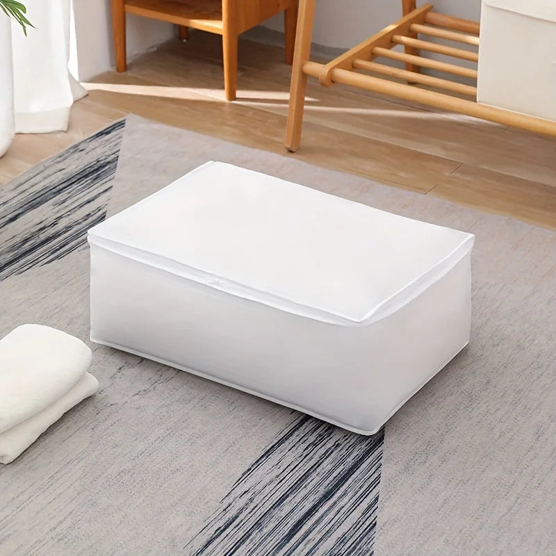 Sac de rangement Stowella | Avec couvercle zippé | Boîte à vêtements et linge de lit pliable | Protection contre la poussière et l'humidité
