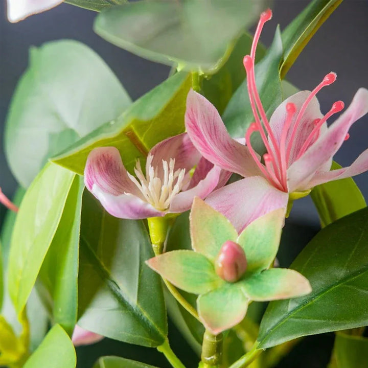 TropiLeaf Azalée Branche d'Azalée & Figuier artificiel | 21–40 cm | Feuilles & Fleurs Tropicales | Décoration pour Maison, Bureau & Jardin