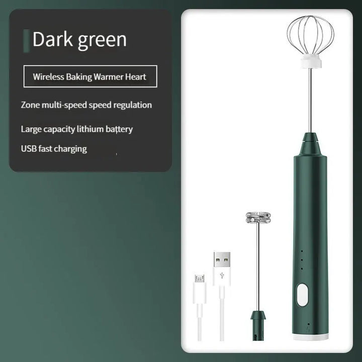 FROTHORIA Mousseur à lait électrique & Mixeur | Rechargeable | 3 Vitesses | 2 Accessoires