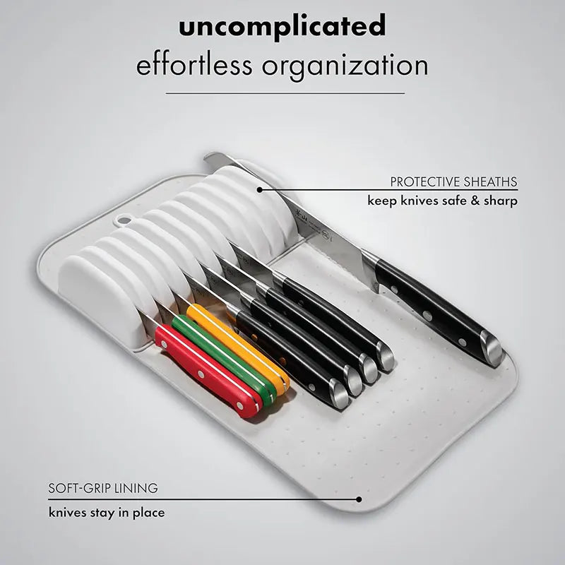 Organisateur de Couteaux BladeNest FlexLine | Sans BPA | Antidérapant et durable | Pour 5 à 11 couteaux | 39×14×4 cm