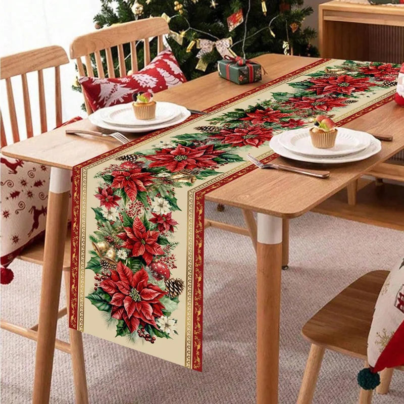 Chemin de table de Noël Festivia | 180×35 cm | Élégant & Festif | Décoration de table pour Noël & Nouvel An 2025/2026