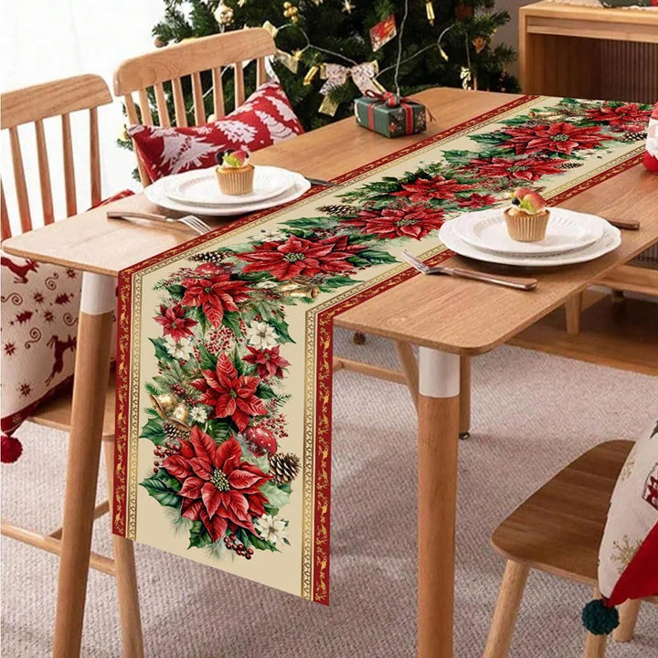 Chemin de table de Noël Festivia | 180×35 cm | Élégant & Festif | Décoration de table pour Noël & Nouvel An 2025/2026