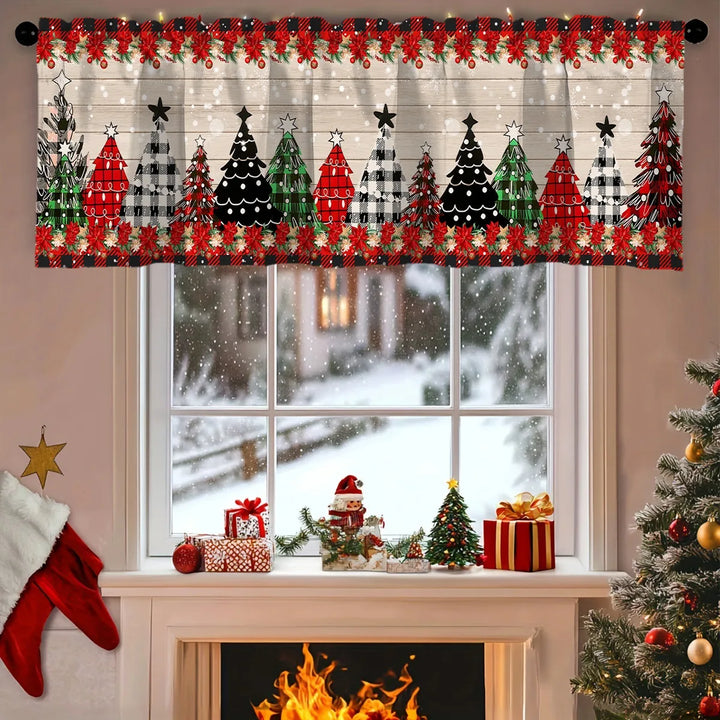 Rideaux courts de Noël NoëlHome | Décoration festive pour fenêtres | 100 % Polyester | Pour cuisine et salle de bain | Collection de Noël 2025