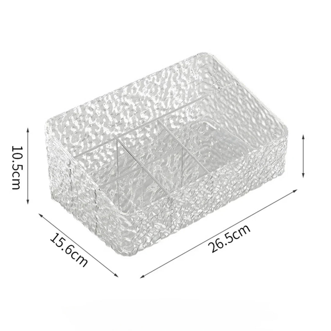 Boîte Organisatrice de Maquillage ClaryLux | Design Ondes d'Eau | Grande Capacité | Forme Trapézoïdale Ouverte