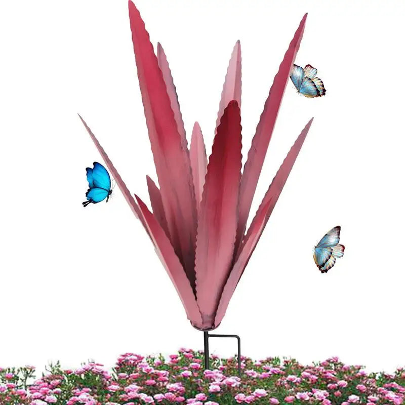 Floraza Métal Agave Sculpture | Décoration de jardin artisanale | Résistante aux intempéries & Élégante | 29 × 29 × 45 cm