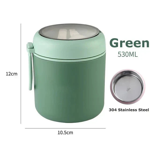 ThermoMea Récipient Thermique en Acier Inoxydable | 530 ml / 710 ml | Tasse Isolée pour Soupe & Déjeuner | Étanche & Durable