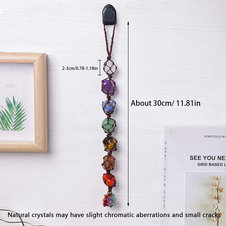 ChakraNova | Pendentif en cristal naturel Chakra – Pierre de guérison & bijou énergétique pour voiture, yoga et méditation