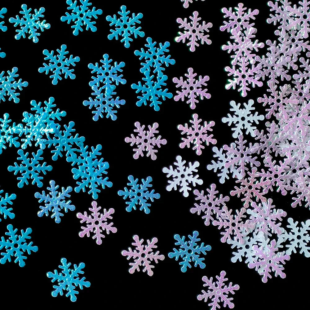 Frostivelle | 300 pièces de confettis flocons de neige | 2 cm | Décoration de Noël hivernale | Pour arbre, table & décoration de gâteaux