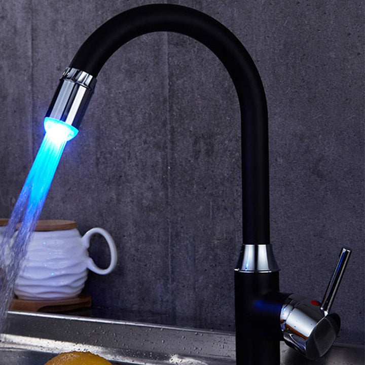 Éclairage LED de robinet AquaLume | Changement de couleur par pression d'eau | Sans batteries | Ø 2,5 cm