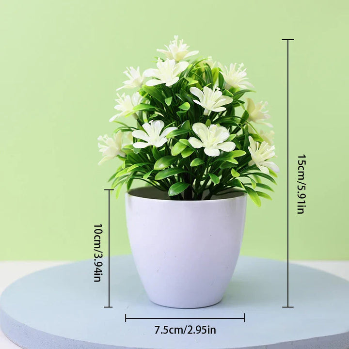 BlütenCharm Fleur Artificielle | Prunier à Cinq Pétales | 7,5×7,5×15 cm