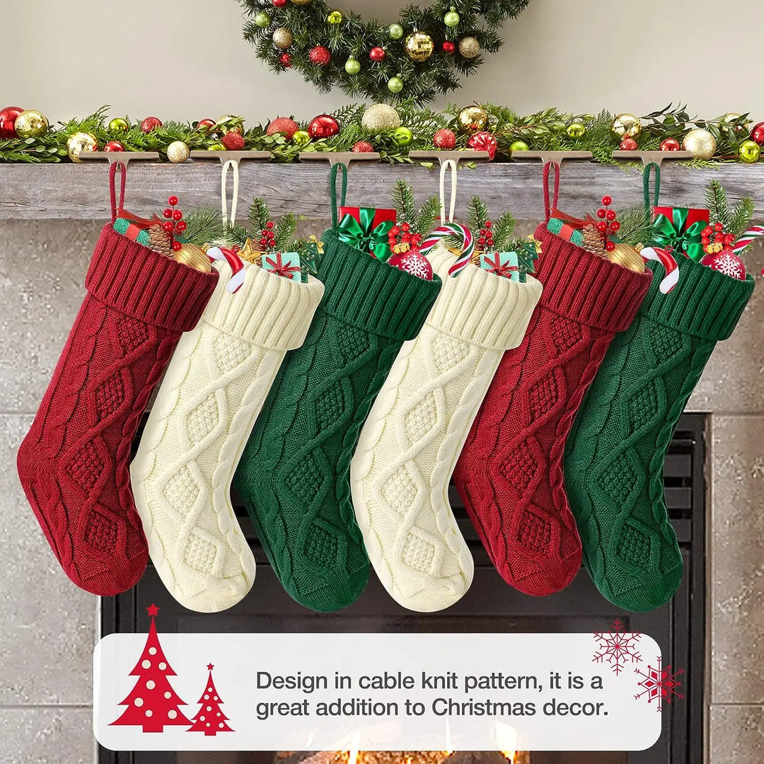 Chaussette de Noël CozyKnit Grande | Tricotée & Douce | Décoration de Noël pour Enfants & Famille | Design Classique
