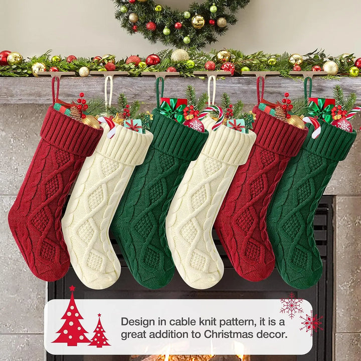 Chaussette de Noël CozyKnit Grande | Tricotée & Douce | Décoration de Noël pour Enfants & Famille | Design Classique