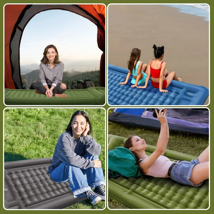TrekBreeze Matelas de Camping Autogonflant | 12 cm d'Épaisseur | Avec Pompe à Pied & Connectable | Ultra Léger & Imperméable