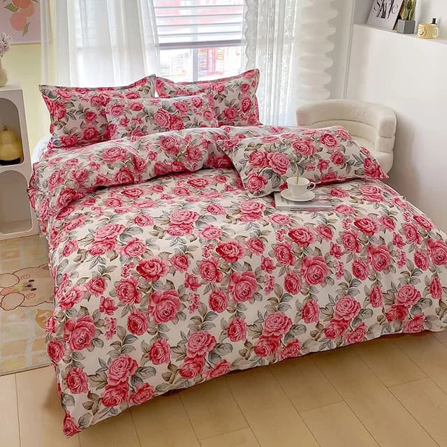 Ensemble de literie Floralis | 3 pièces | Microfibre | Imprimé floral & design réversible