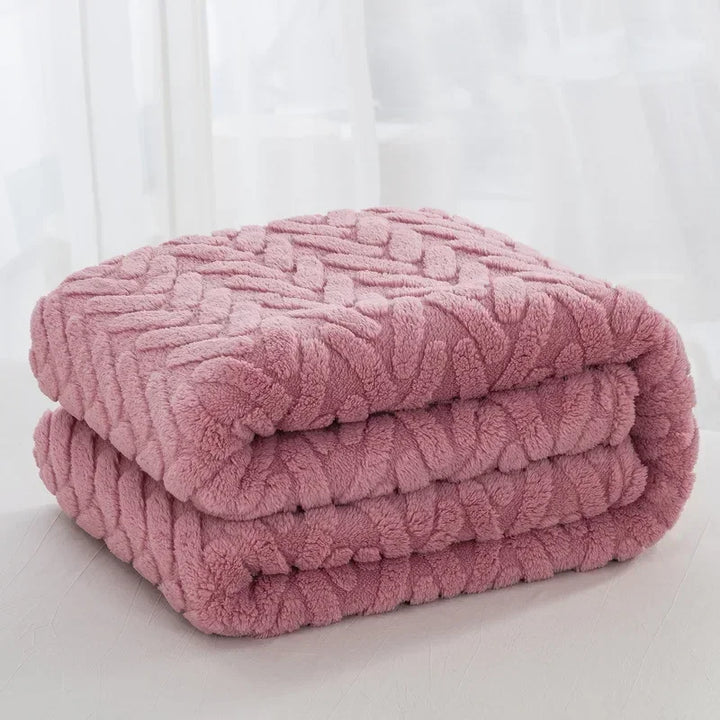 Couverture en Fleece Jacquard CozyWeave | Simple & Double Face | Doux Fleece Tafu & Shu en Coton | Pour l'Automne & l'Hiver