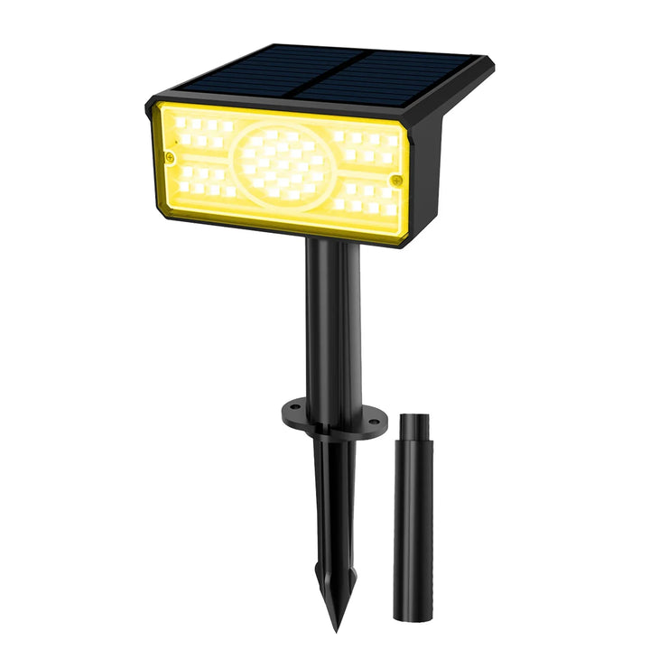 Solara LED Projecteur Solaire | 4 Couleurs de Lumière | 49 LEDs | Étanche IP65 | Économique avec Panneau Solaire