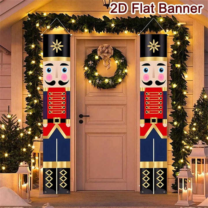 Bannière de porte RoyalNut Casse-Noisette | Décoration de Noël 2025 | Suspendue & Résistante aux intempéries | Pour Intérieur & Extérieur | Nouvel An 2026