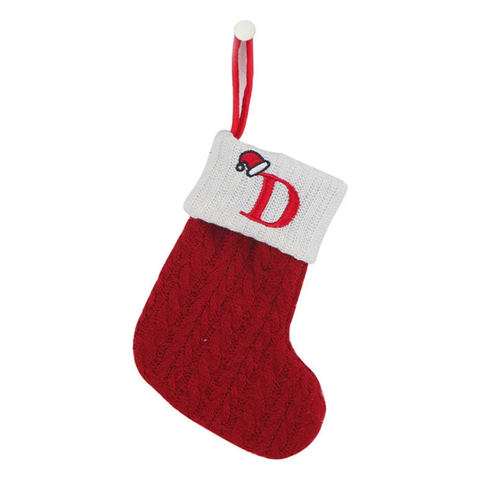 Chaussette de Noël SnowKnit | Tricotée avec un motif de flocons de neige | Décoration de Noël & idée cadeau | 25×15 cm
