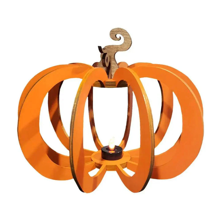 Bougeoir en Citrouille | Fer Forgé | Décoration Halloween | Blanc & Jaune