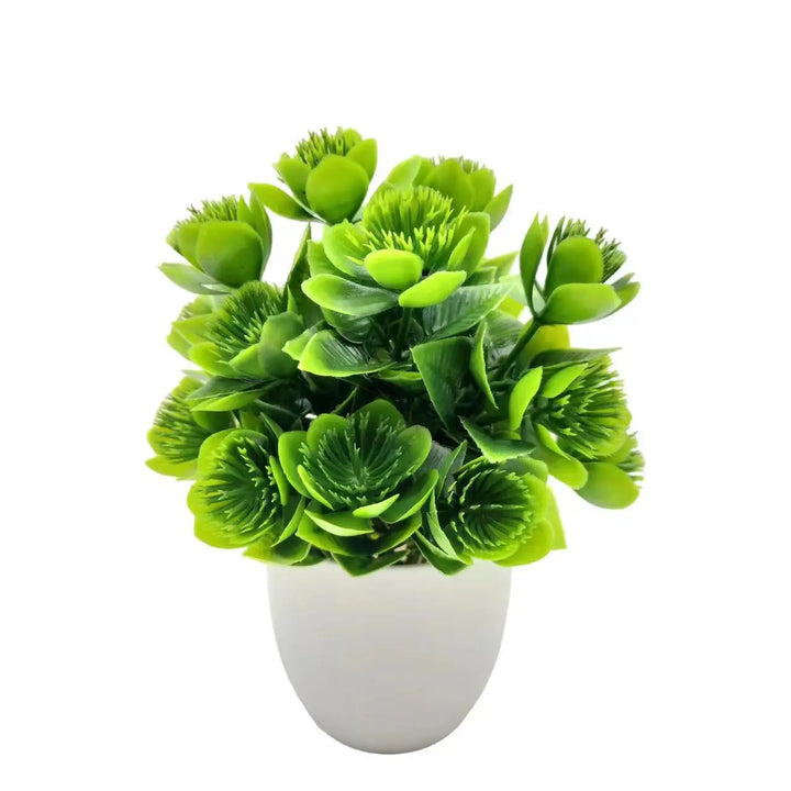 EverGreen Mini-Plante Artificielle | Toujours Vert & Sans Entretien | 7×7×16 cm