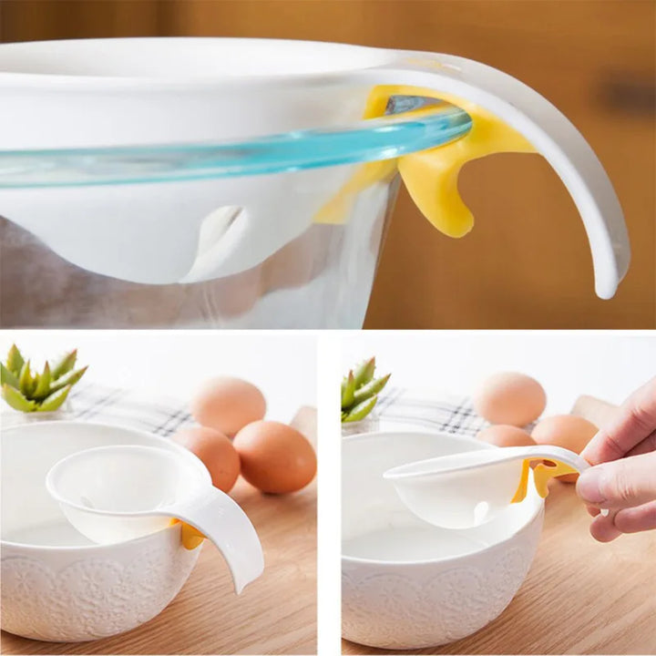 Claregg Séparateur de blanc d'œuf avec support en silicone | Alimentaire et sans BPA | Pour séparer rapidement et proprement le jaune et le blanc d'œuf | Blanc