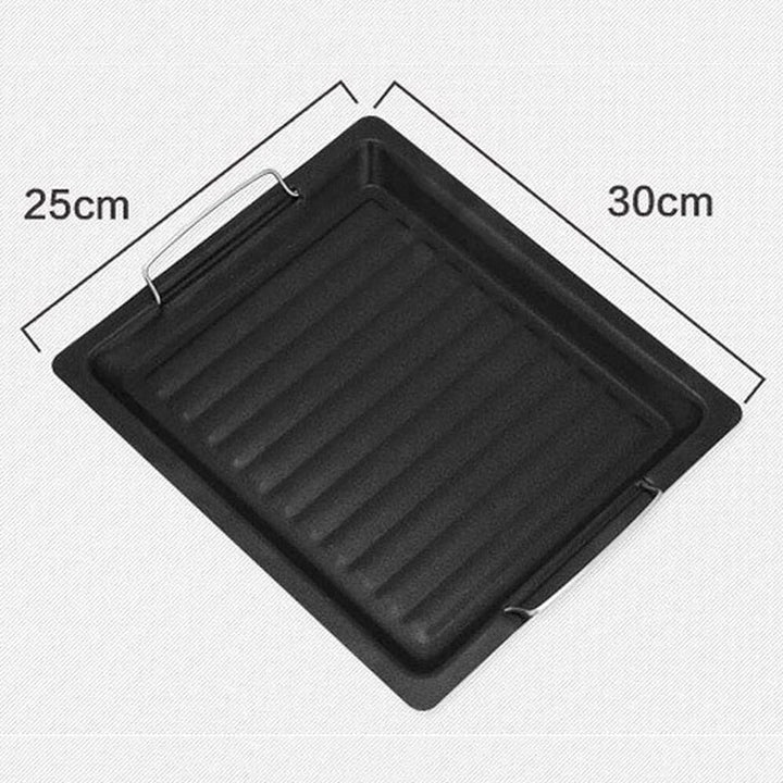 Plaque de Grill en Fonte Feurossa | Pour Grill à Gaz & Cuisinière | 25 × 30 cm | Pour Pizza, Viande, Légumes & Poisson