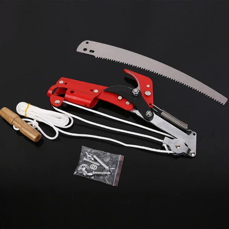 SkyCut Taille-haie télescopique | Sécateur sur perche avec treuil | Lame en acier SK5 | Pour arbres fruitiers et branches hautes
