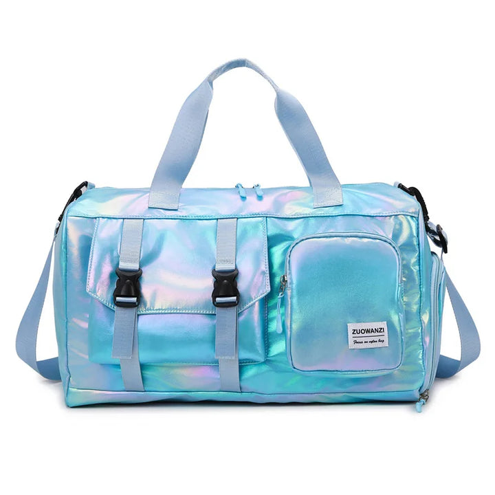 Lumivista Sac de Voyage Holographique | Sac à épaule Weekender Stylé avec Compartiment à Chaussures | Parfait pour les Escapades de Week-end & les Courts Séjours