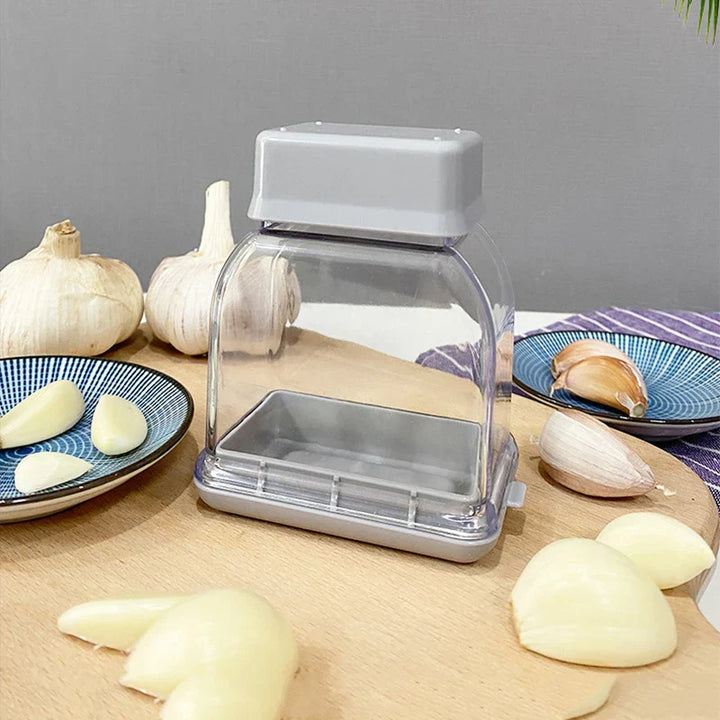 GARLICO Presse-ail manuelle | Râpe et éplucheur à ail | Acier inoxydable & ABS | Outil de cuisine pour hacher finement