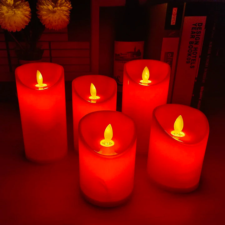Flamara Glow Bougie LED-Stumpen avec Flamme Mobile | 5 Tailles | Effet Cire Réelle & Fonctionnement sur Piles | Sûr & Sans Fumée