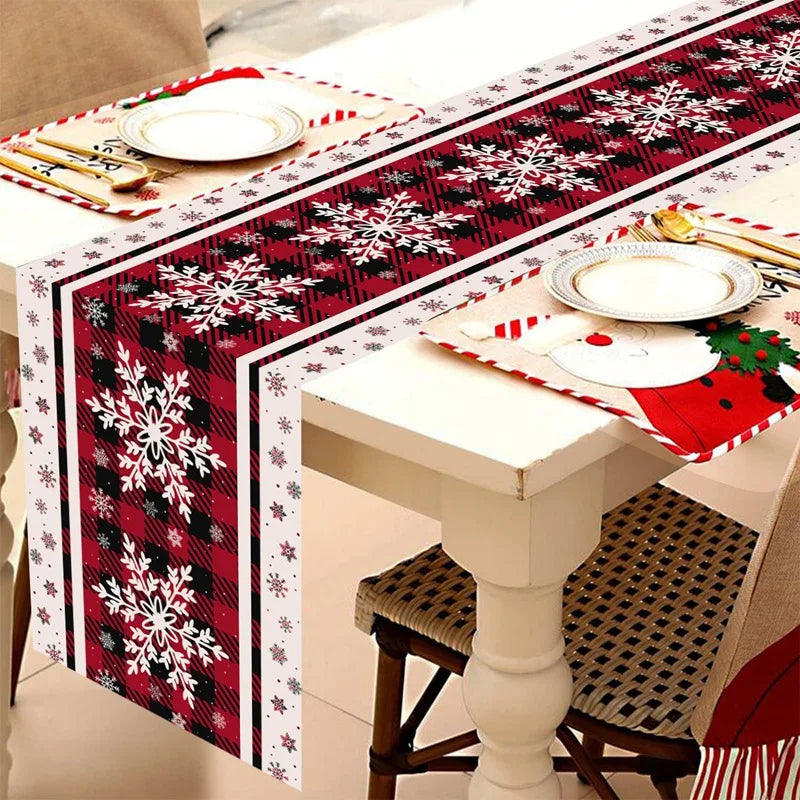 Chemin de table de Noël Festivia | 180×35 cm | Élégant & Festif | Décoration de table pour Noël & Nouvel An 2025/2026