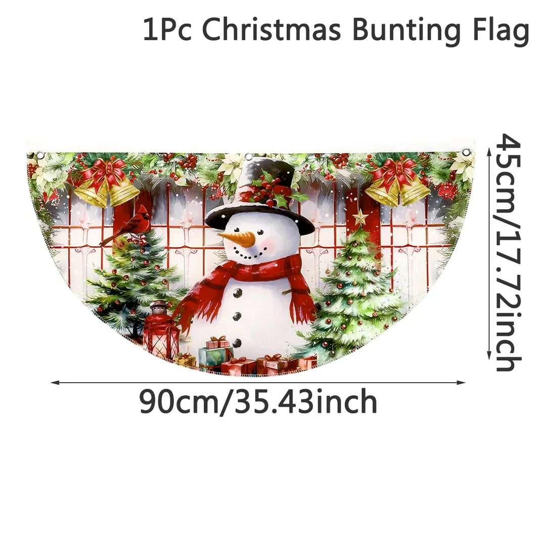 Bannière de Noël Festona en Demi-Cercle | Extérieur & Intérieur | Résistante aux Intempéries & Réutilisable | Noël & Nouvel An 2026