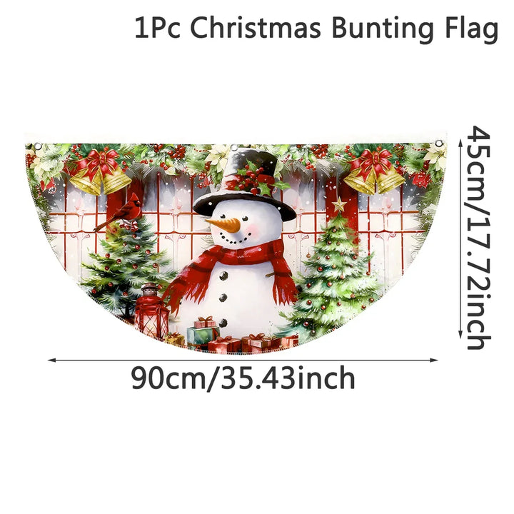 Bannière de Noël Festona en Demi-Cercle | Extérieur & Intérieur | Résistante aux Intempéries & Réutilisable | Noël & Nouvel An 2026