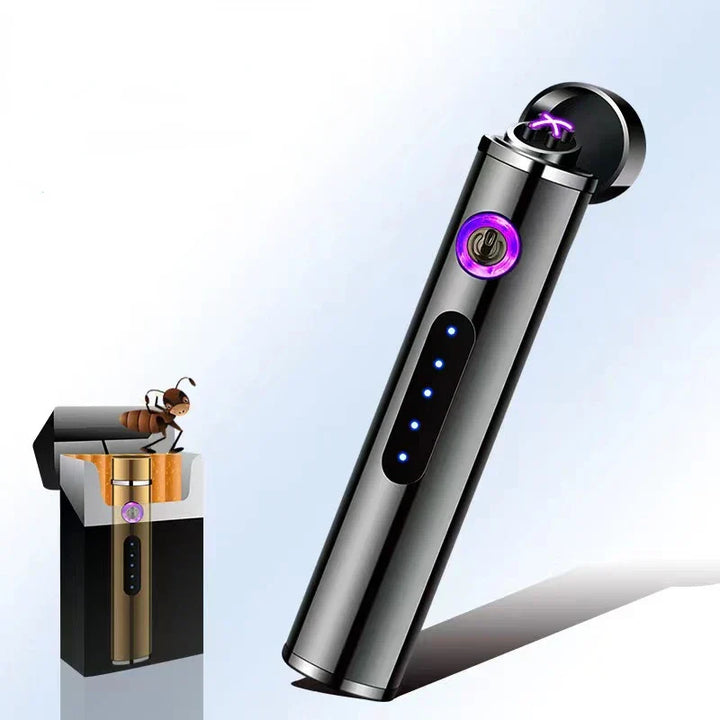 Voltrino Zylinder-USB-Feuerzeug | Technologie à double arc | Rechargeable & Résistant au vent | Élégant boîtier en métal pour hommes
