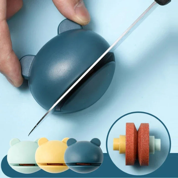 Affûteur de couteaux SliceMate Compact | Pierre à aiguiser pratique pour couteaux de cuisine et ciseaux | Antidérapant | 5,5 × 4,5 cm