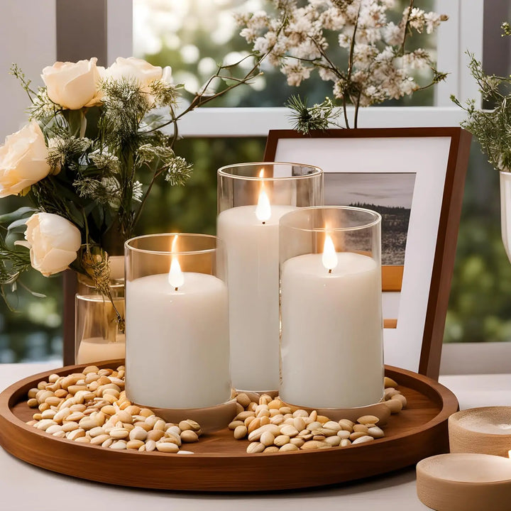 Set de bougies LED Flamara | 3 pièces | Effet cire véritable & lumière vacillante | Avec télécommande
