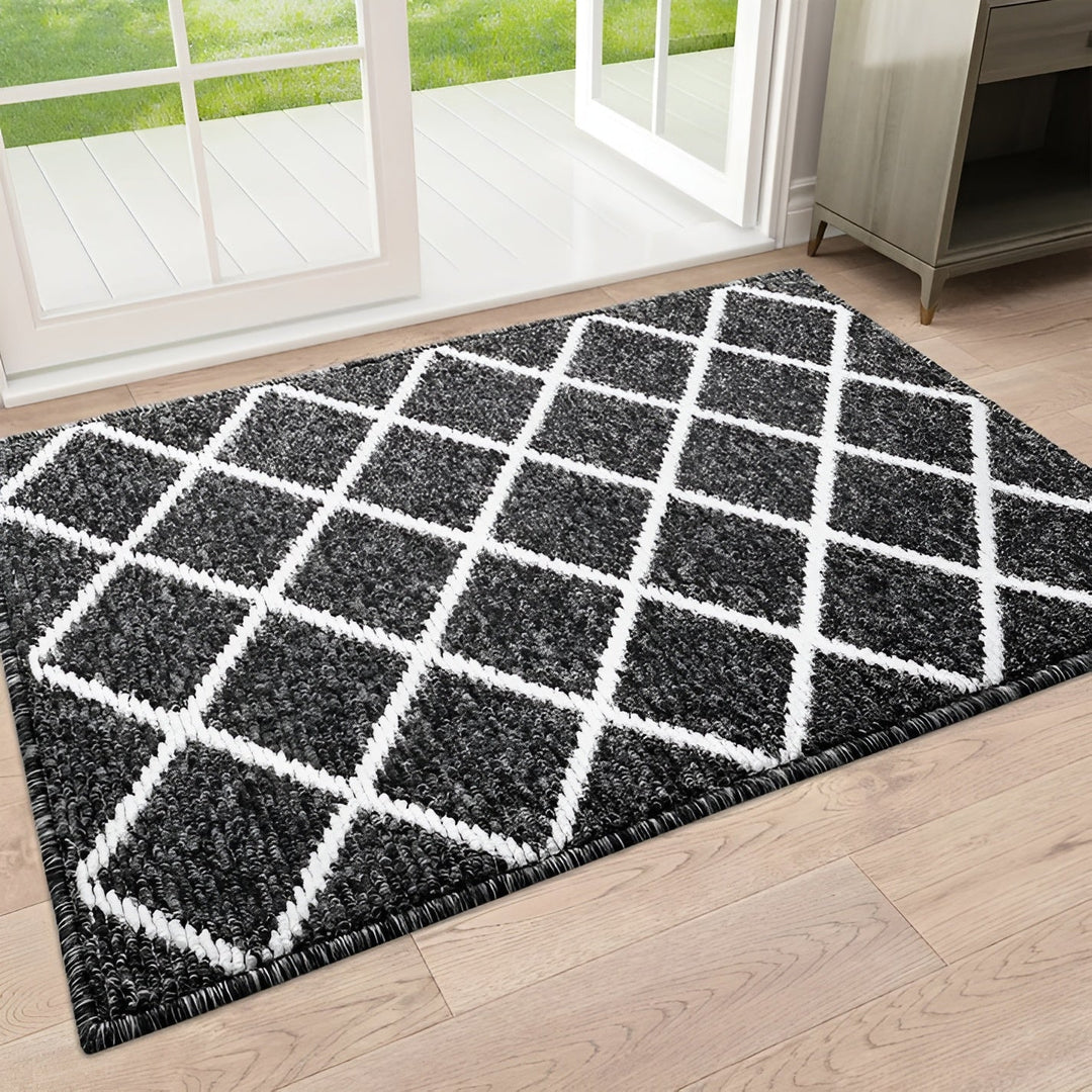 Tapis d'entrée SafeStep | Design à carreaux | Antidérapant & Absorbant | Facile à entretenir | Différentes tailles