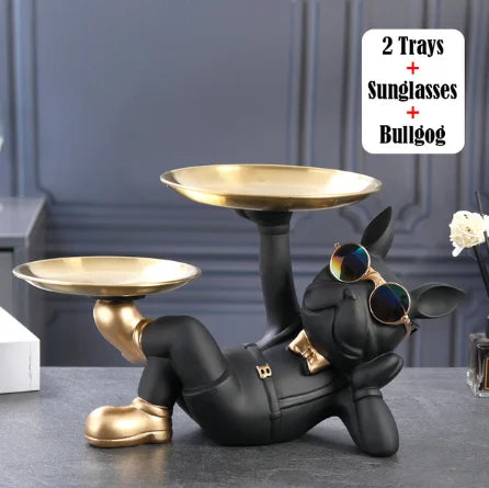 Figurine décorative Bulldog Bravetto UrbanBulldog | Sculpture de Bulldog cool en résine | 33×19,5×20 cm | Accessoire de maison & idée cadeau pour les amoureux des chiens