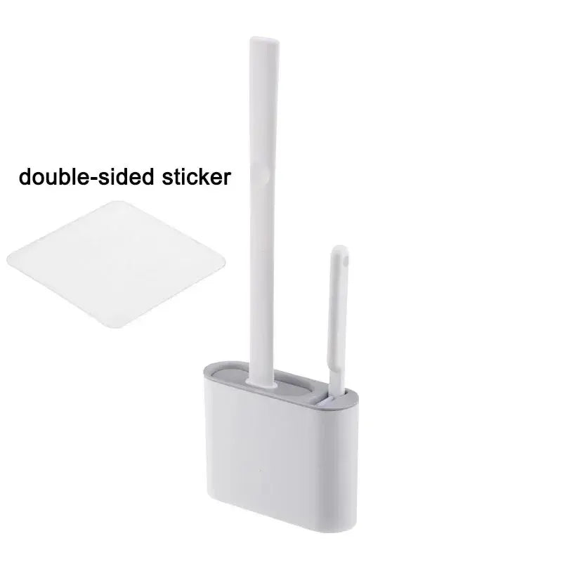 Brosse de toilette HygieBrush DuoClean | Ensemble de brosse WC en silicone 2-en-1 avec support mural | Antibactérien & gain de place