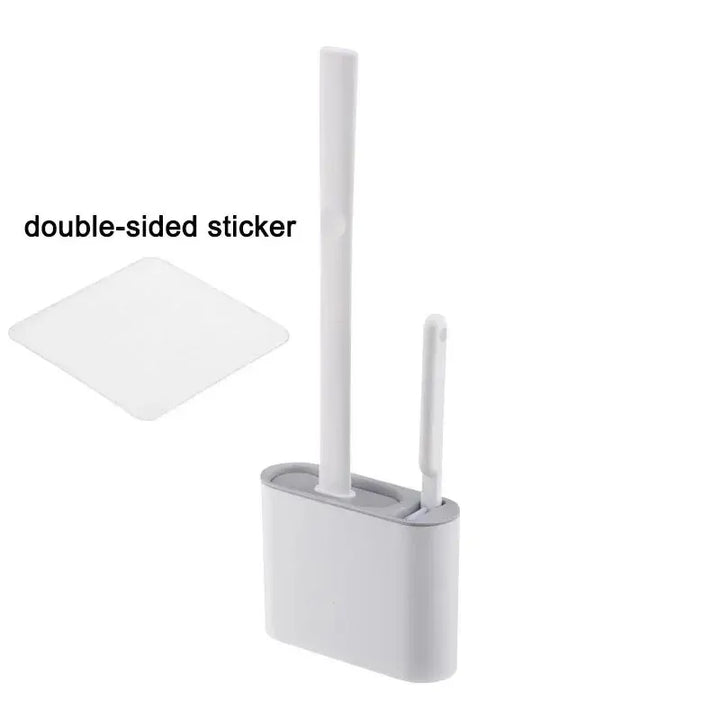 Brosse de toilette HygieBrush DuoClean | Ensemble de brosse WC en silicone 2-en-1 avec support mural | Antibactérien & gain de place