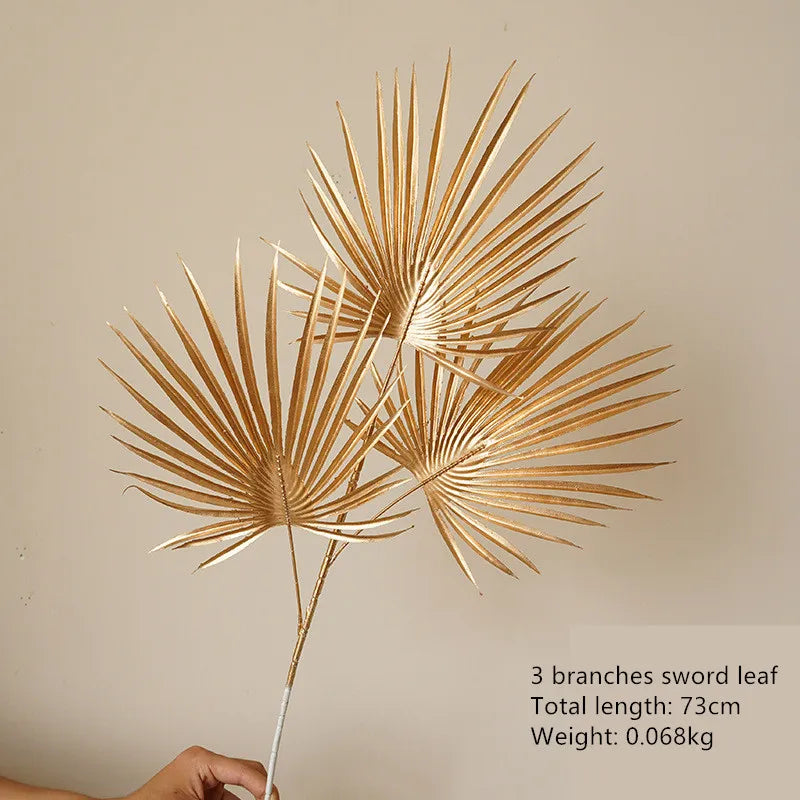 Série Dekoblume Or | Feuilles de palmier, Ginkgo & Eucalyptus | Fleur artificielle 67–84 cm | Mariage & Noël